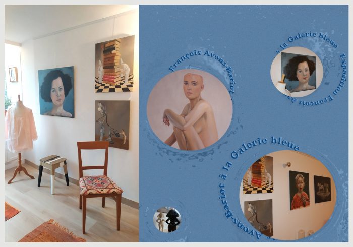 2 la double carte de l’espace temps – Carte postale courtenay en poesie pascal crosnier expo galerie bleu François Avons Bariot